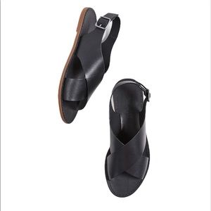 Madewell Boardwalk Crossover Sandals in Black Sz 11